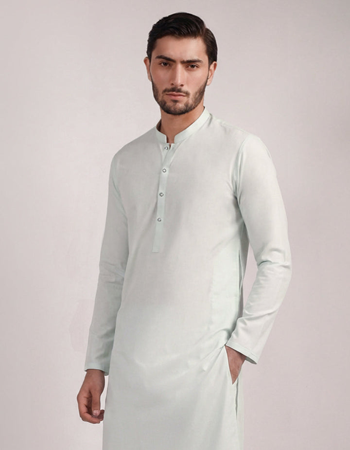 Blended Aqua Green Kurta - J. Junaid Jamshed