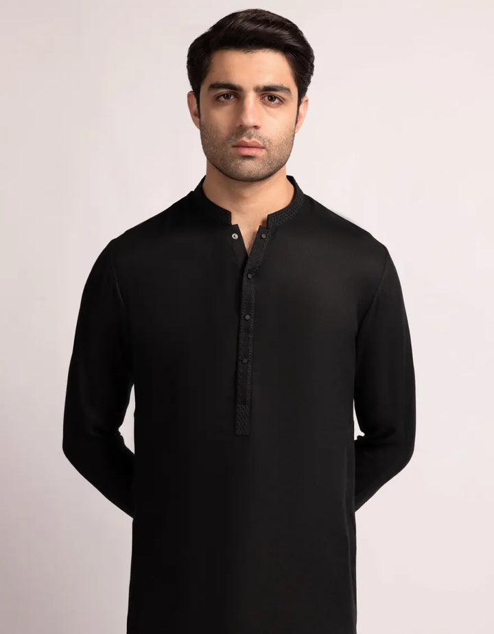 Blended Black Shalwar Kameez  - J. Junaid Jamshed