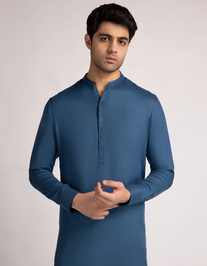 Blended Blue Shalwar Kameez  - J. Junaid Jamshed