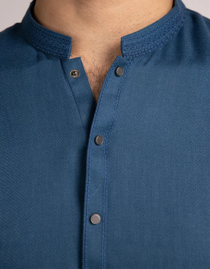 Blended Blue Shalwar Kameez  - J. Junaid Jamshed