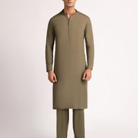 Blended Mehndi Green Shalwar Kameez  - J. Junaid Jamshed