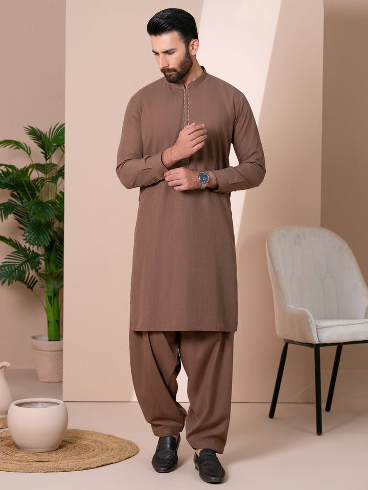 Blended Brown Shalwar Kameez - Almirah
