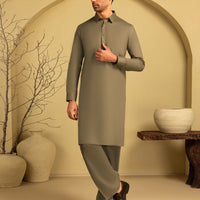 Blended Brown Unstitched Suit - J. Junaid Jamshed