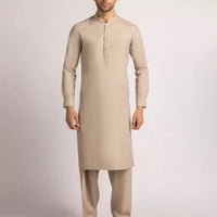 Blended Beige Shalwar Kameez - J. Junaid Jamshed