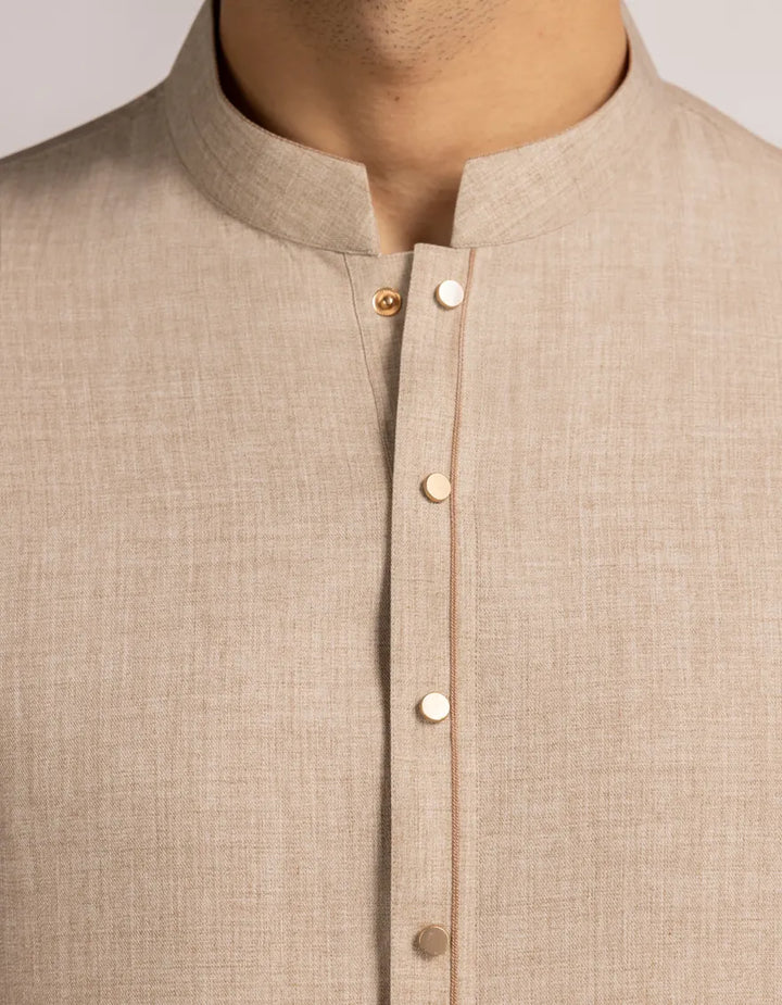 Blended Beige Shalwar Kameez - J. Junaid Jamshed