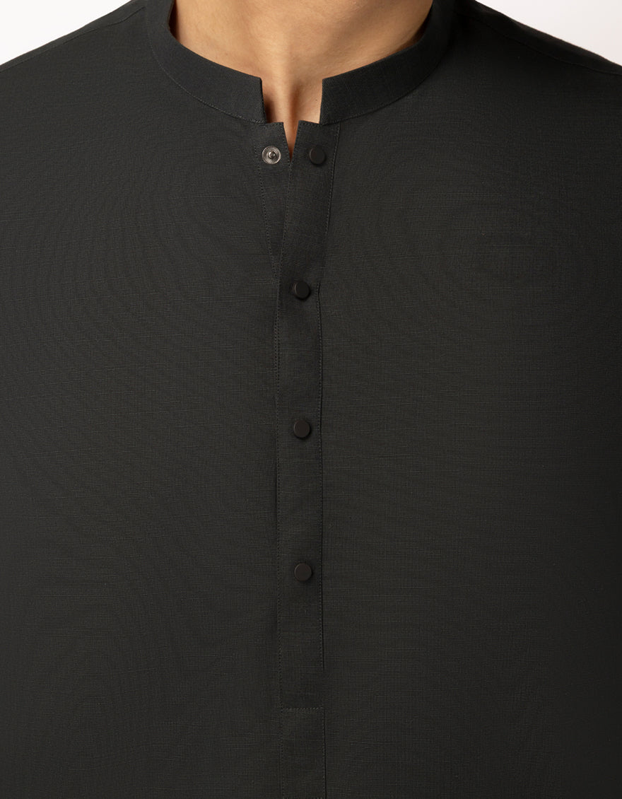 Cotton Black Green Kurta Trouser - J. Junaid Jamshed