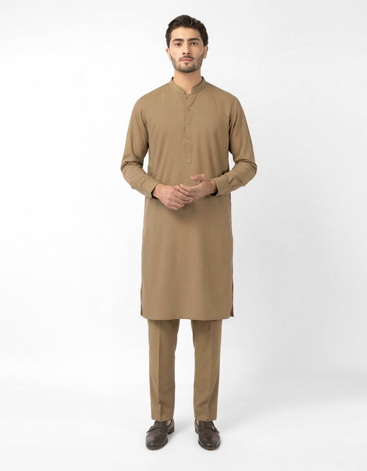 Blended Beige Kurta Trouser - J. Junaid Jamshed
