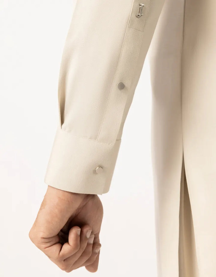 Blended Beige Shalwar Kameez - J. Junaid Jamshed