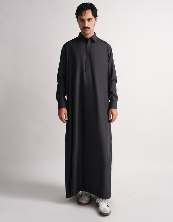 Blended Charcoal Jubba - J. Junaid Jamshed