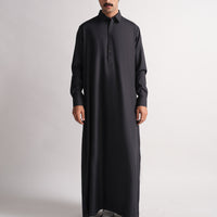 Blended Charcoal Jubba - J. Junaid Jamshed