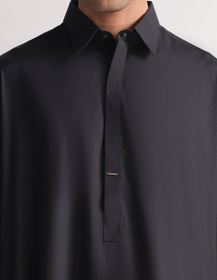 Blended Charcoal Jubba - J. Junaid Jamshed