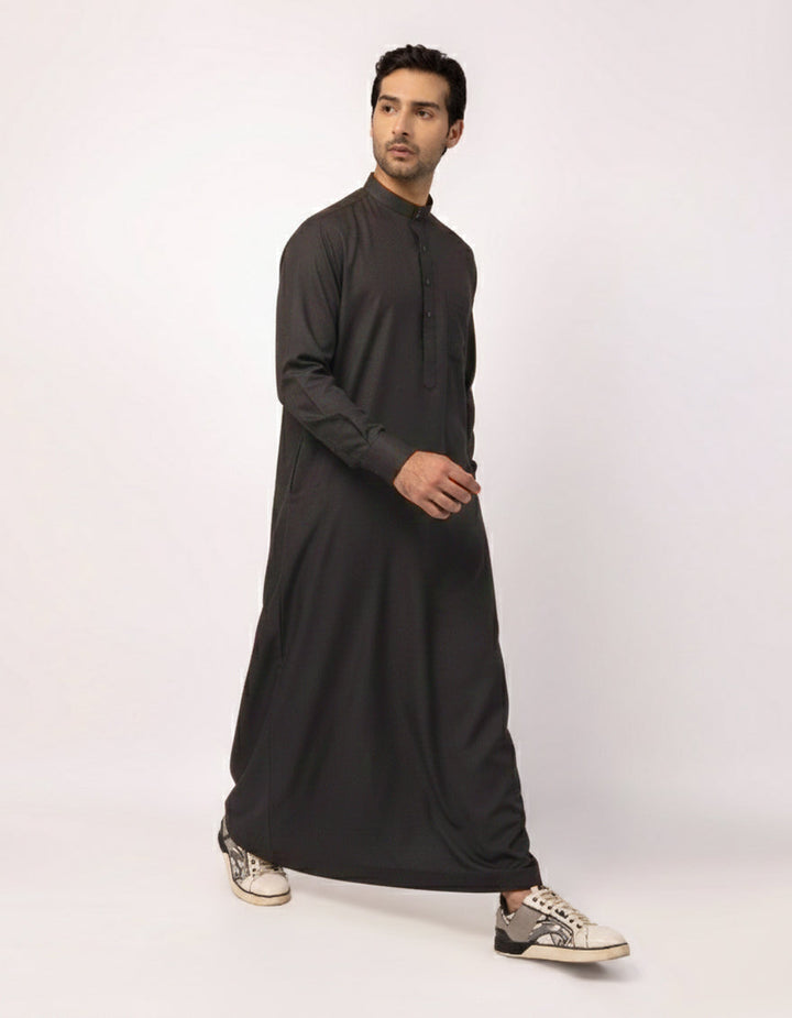 Blended Charcoal Jubba - J. Junaid Jamshed