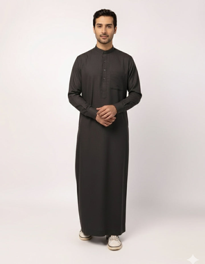 Blended Charcoal Jubba - J. Junaid Jamshed