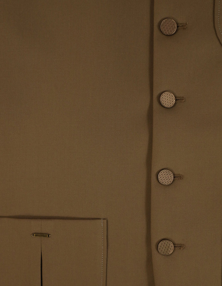 Blended Camel Waist Coat - J. Junaid Jamshed