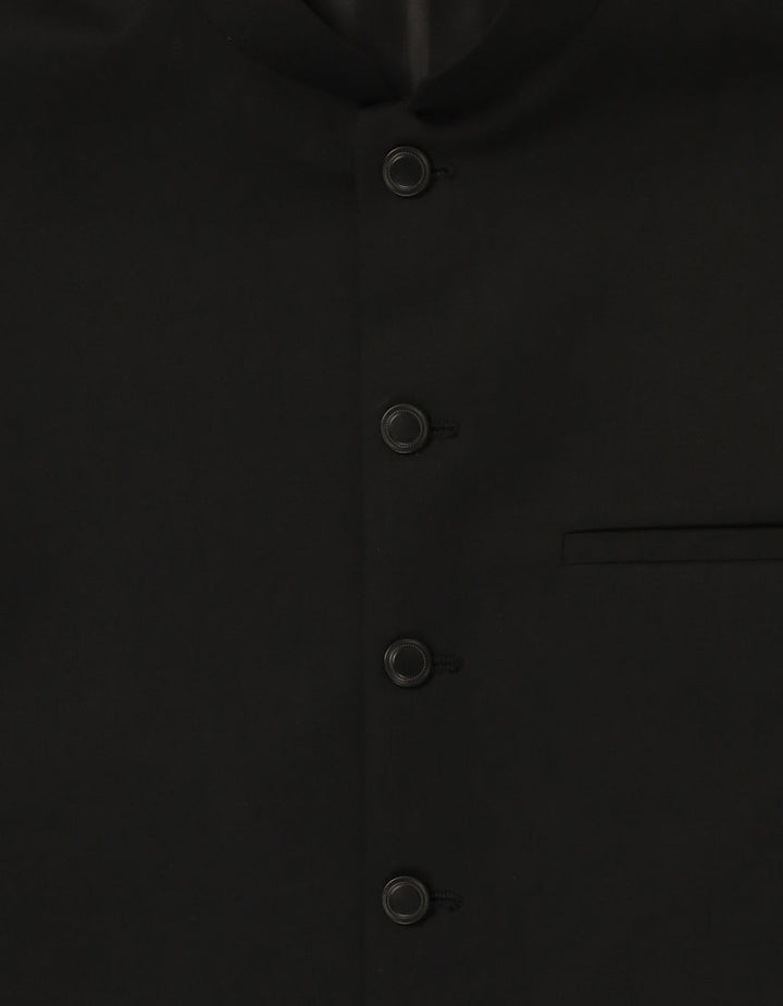 Blended Black Waist Coat - J. Junaid Jamshed