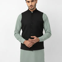 Blended Grey Waist Coat - J. Junaid Jamshed