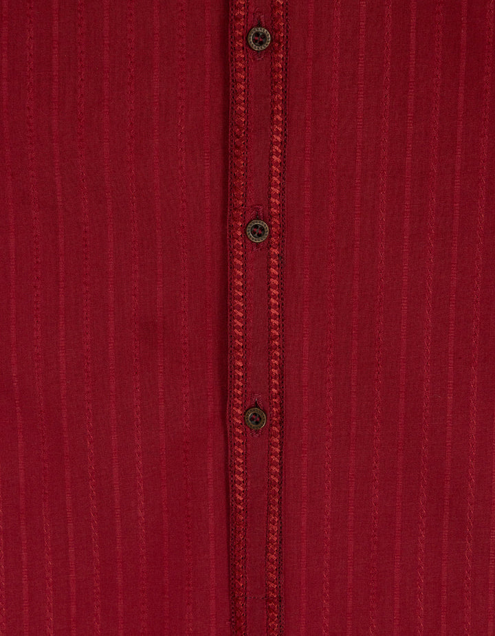 Cotton Maroon Kurta Trouser - J. Junaid Jamshed