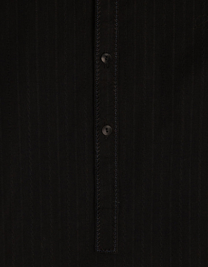 Cotton Black Kurta - J. Junaid Jamshed