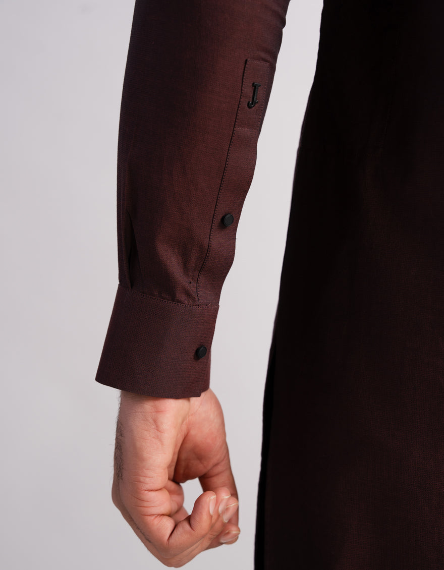 Cotton Rust Brown Kurta Trouser - J. Junaid Jamshed