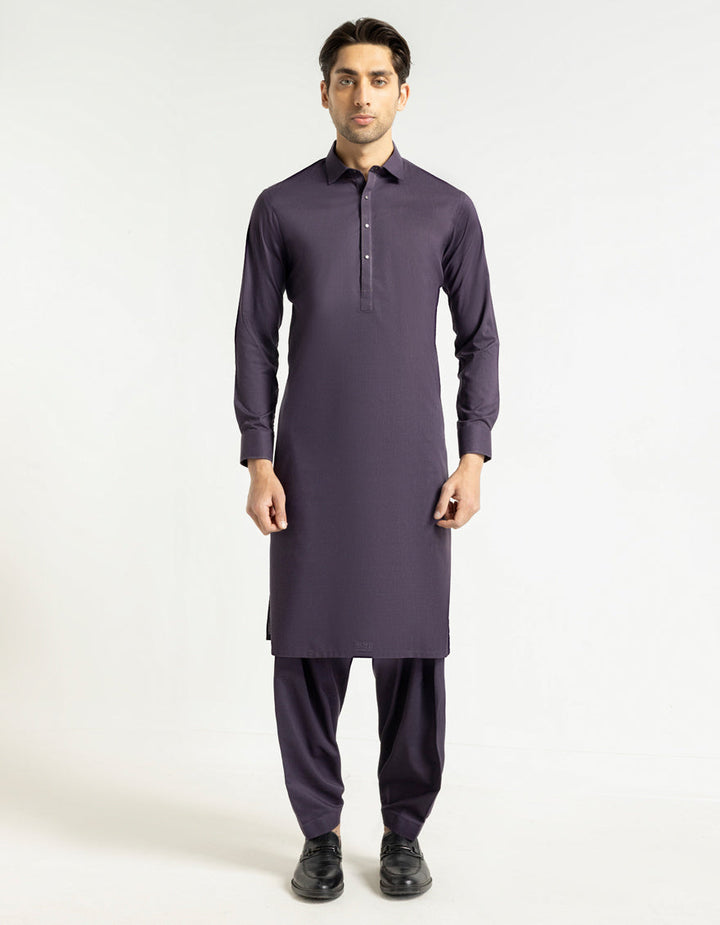 Blended Purple Shalwar Kameez - J. Junaid Jamshed