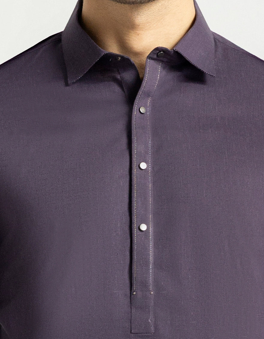 Blended Purple Shalwar Kameez - J. Junaid Jamshed