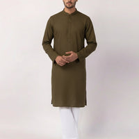 Cotton Mehndi Kurta - J. Junaid Jamshed