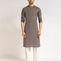 Cotton Brown Kurta - J. Junaid Jamshed