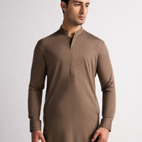 Blended Brown Kurta Trouser - J. Junaid Jamshed