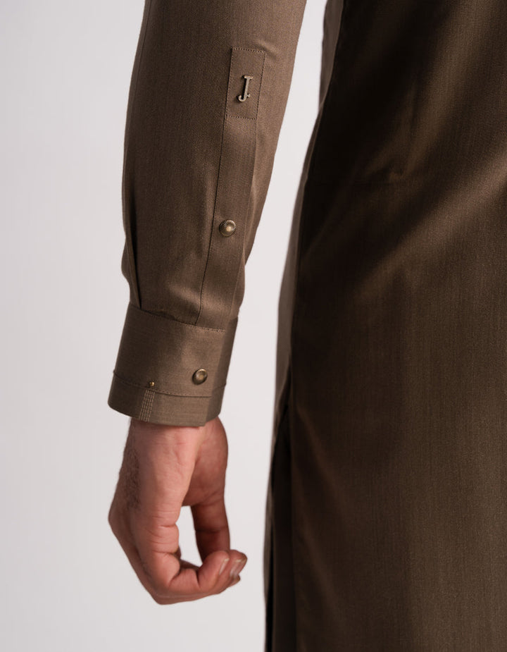 Blended Brown Kurta Trouser - J. Junaid Jamshed