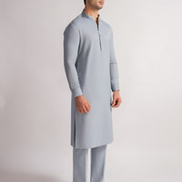Blended Sky Blue Kurta Trouser - J. Junaid Jamshed