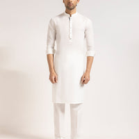 Polyester Off White Kurta Trouser - J. Junaid Jamshed