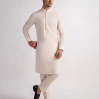 Blended Cream Kurta Trouser - J. Junaid Jamshed