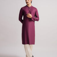 Blended Burgundy Kurta - J. Junaid Jamshed