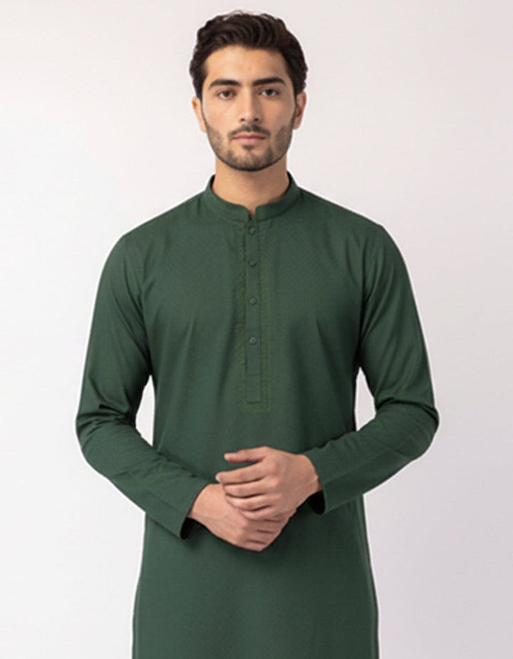 Blended Green Kurta - J. Junaid Jamshed