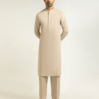 Cotton Light Brown Kurta Trouser - J. Junaid Jamshed