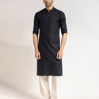 Cotton Black Kurta - J. Junaid Jamshed