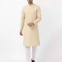 Cotton Cream Kurta - J. Junaid Jamshed