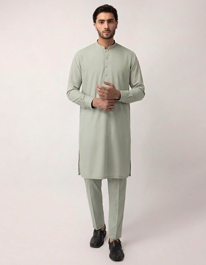 Blended Mint Kurta Trouser - J. Junaid Jamshed