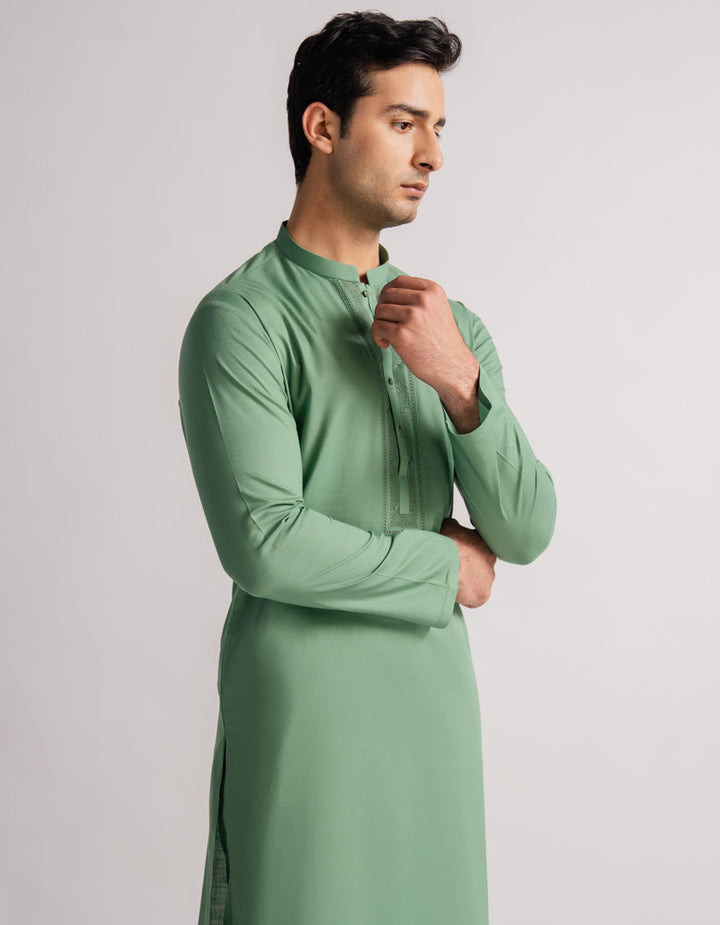 Cotton Green Kurta Trouser - J. Junaid Jamshed