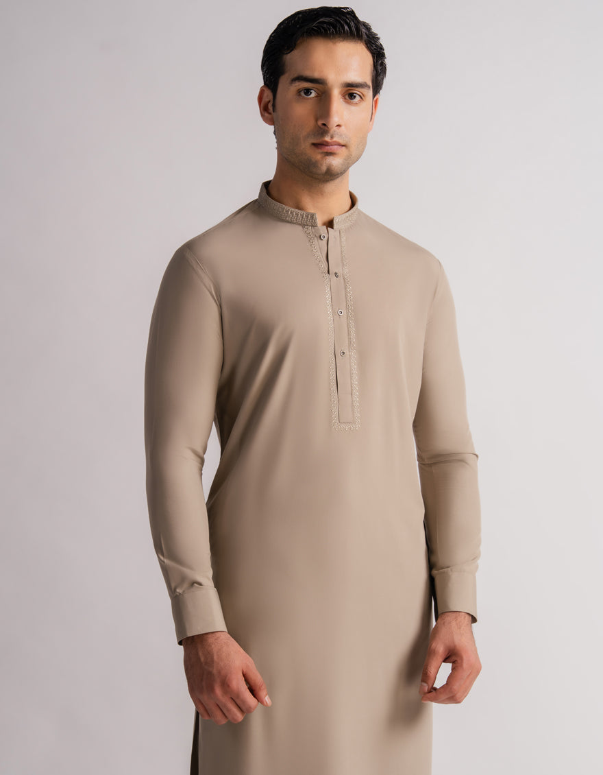Blended Stone Kurta Trouser - J. Junaid Jamshed