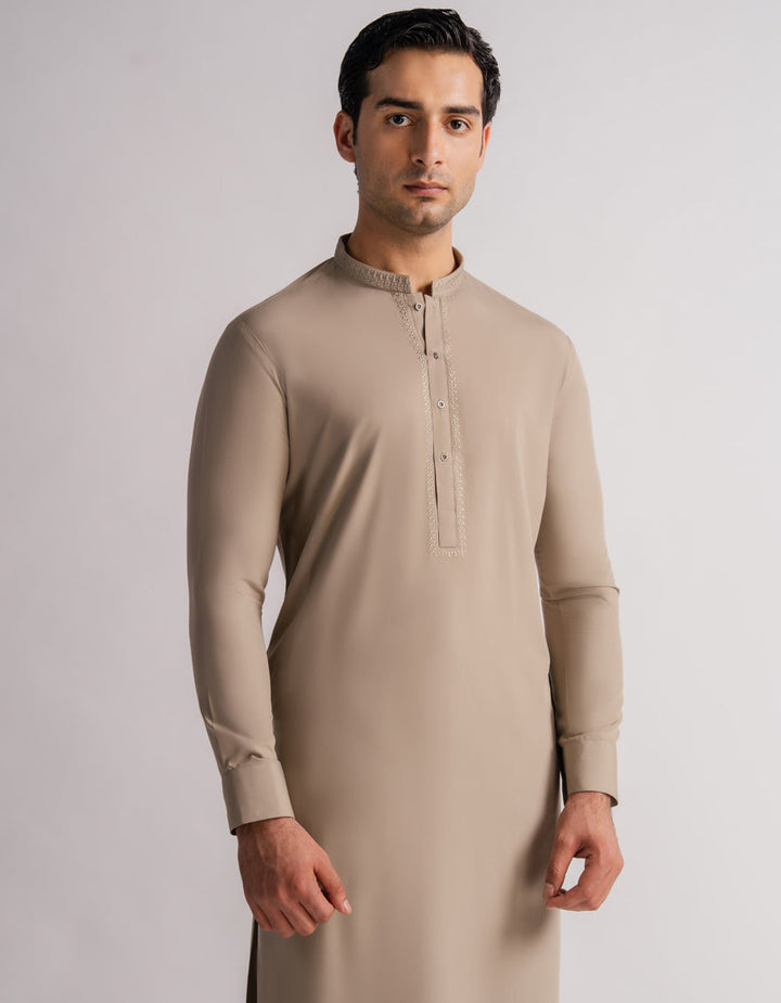 Blended Stone Kurta Trouser - J. Junaid Jamshed