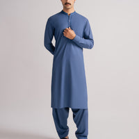 Blended Blue Shalwar Kameez - J. Junaid Jamshed