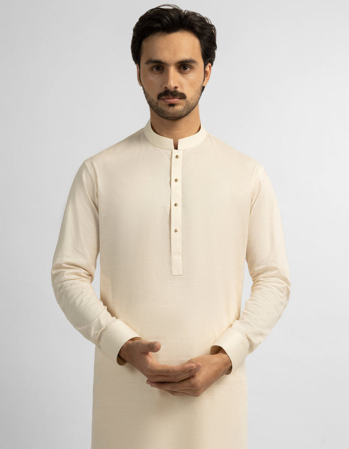Cotton Fawn Kurta Trouser - J. Junaid Jamshed