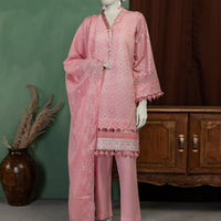 Lawn Pink Unstitched Suit - J. Junaid Jamshed