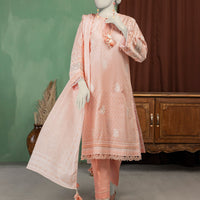 Lawn Peach Unstitched Suit - J. Junaid Jamshed