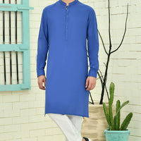 Cotton Blue Kurta - J. Junaid Jamshed
