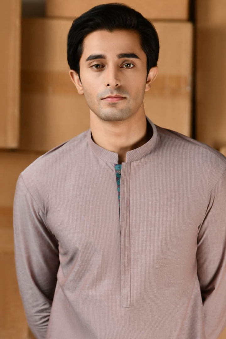 Cotton Brown Kurta Trouser - J. Junaid Jamshed