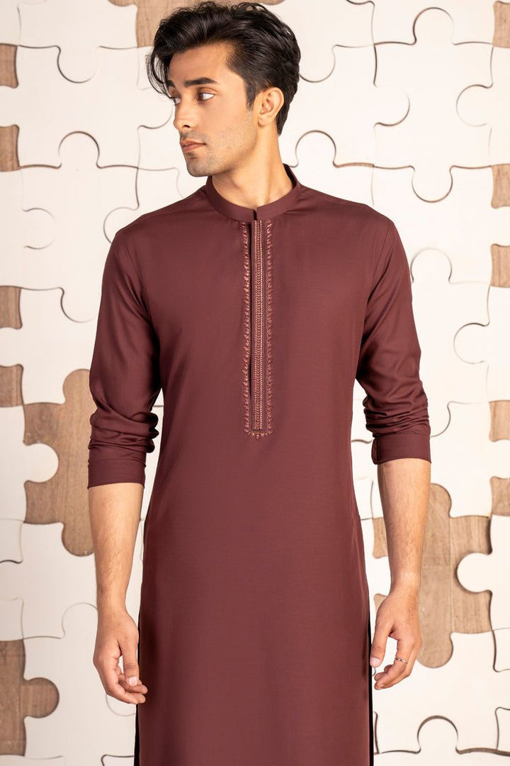 Blended Brown Kurta - J. Junaid Jamshed