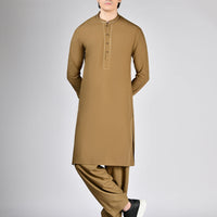 Blended Brown Shalwar Kameez - J. Junaid Jamshed