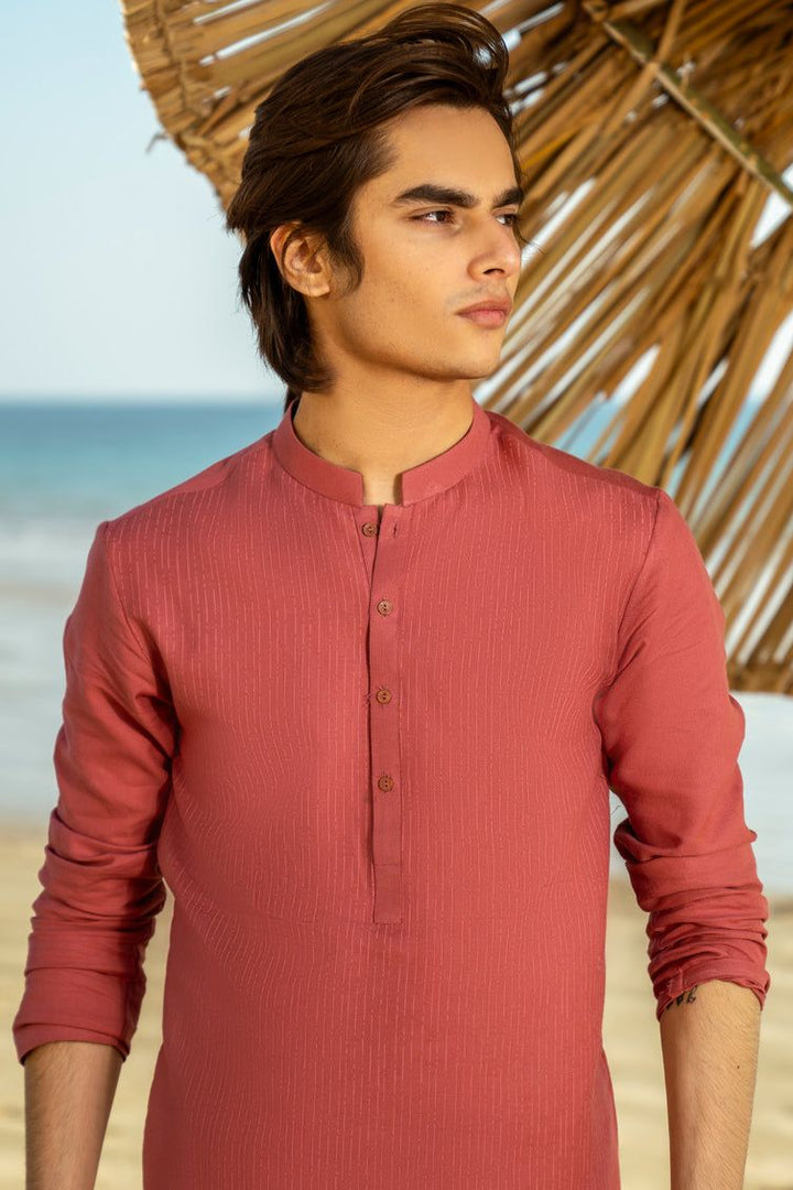 Cotton Pink Kurta - J. Junaid Jamshed